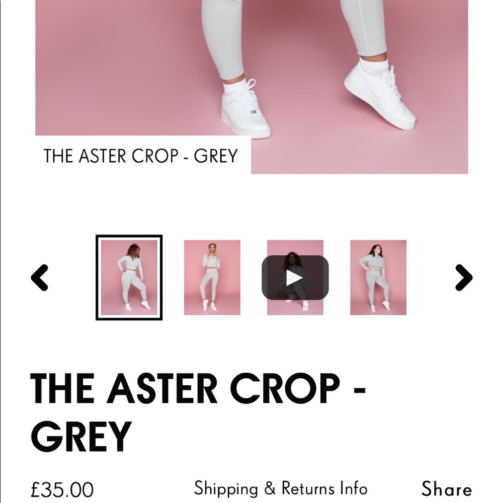 TALA Grey Aster Crop Top Size XS new